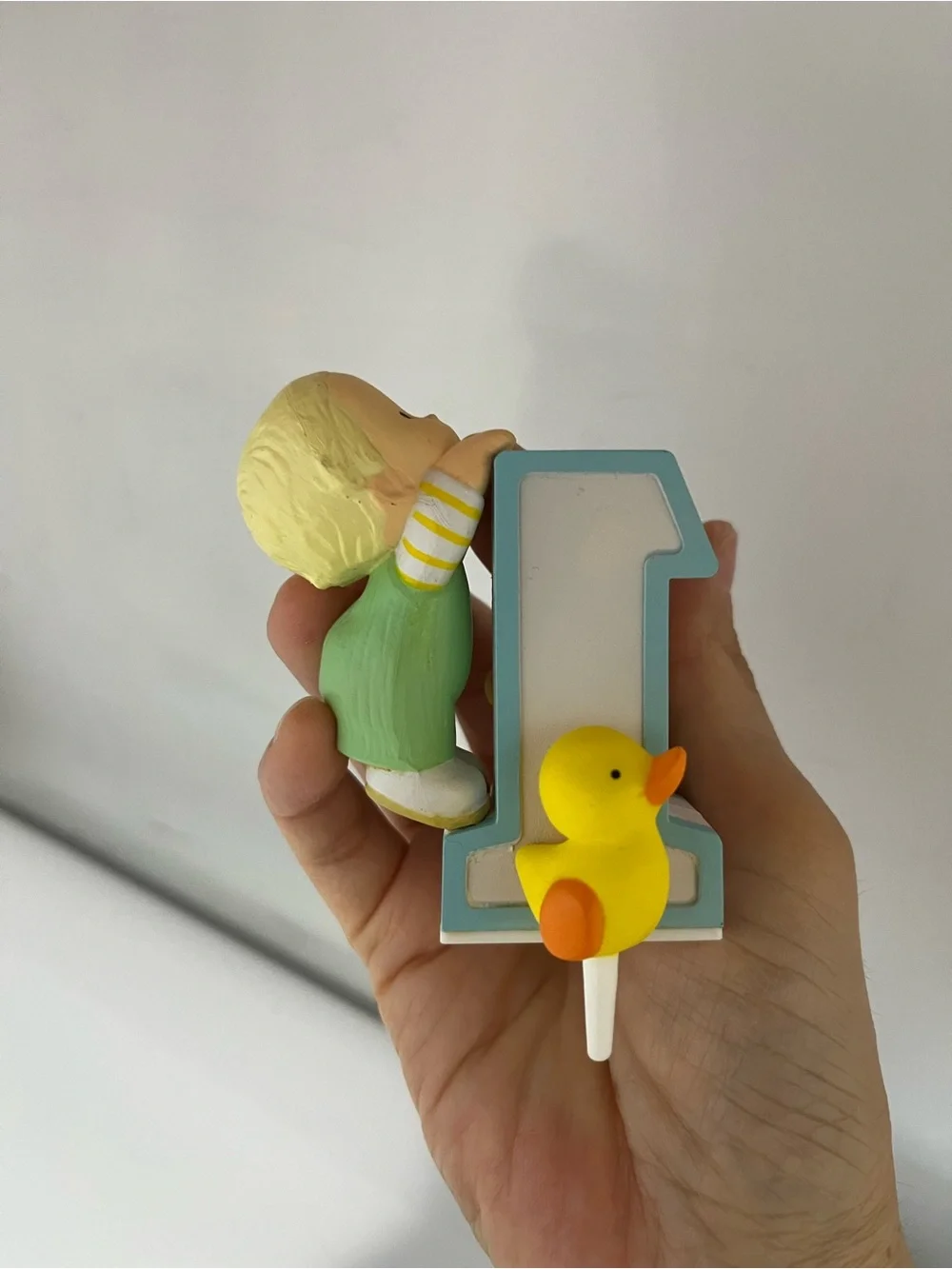 Vintage Hallmark 1980s Baby Boy’s First Birthday Candle Holder Cake Topper